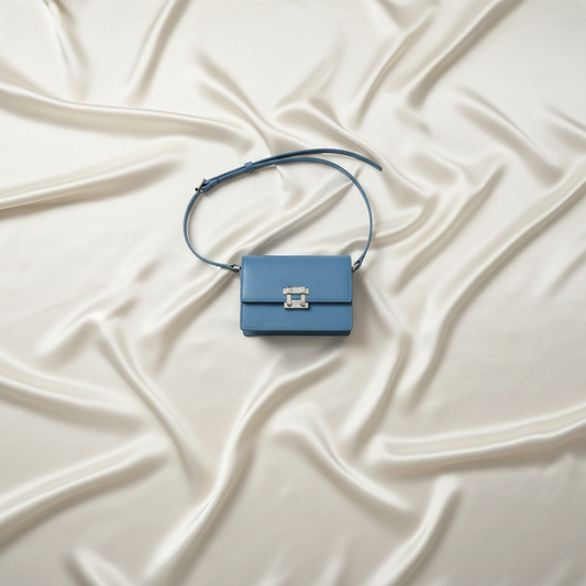Prada Saffiano Lock 2ZH098 Mini Pouch Women,Men Leather Pouch,Shoulder Bag Blue