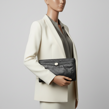 Gucci Interlocking 575991 Men,Women Leather Clutch Bag Black