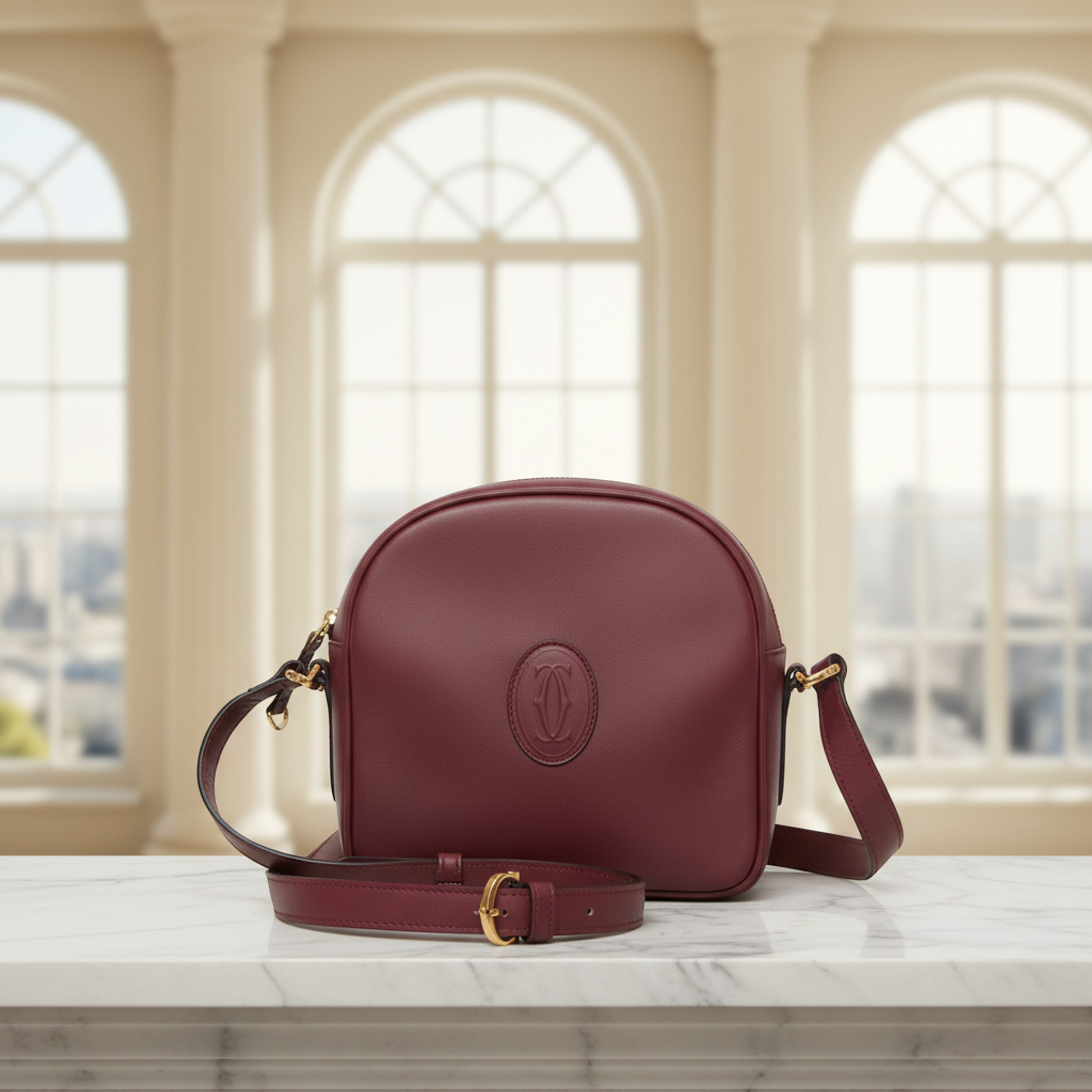 Cartier Must Women's Leather Shoulder Bag Bordeaux