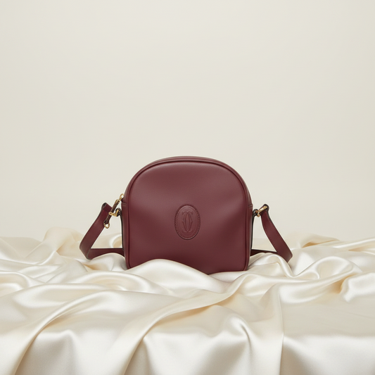 Cartier Must Women's Leather Shoulder Bag Bordeaux
