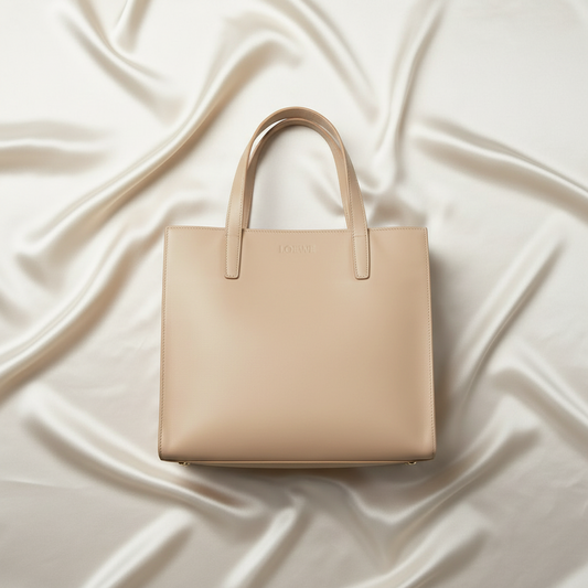 Loewe Small Tote Bag Women's Leather Handbag Light Beige