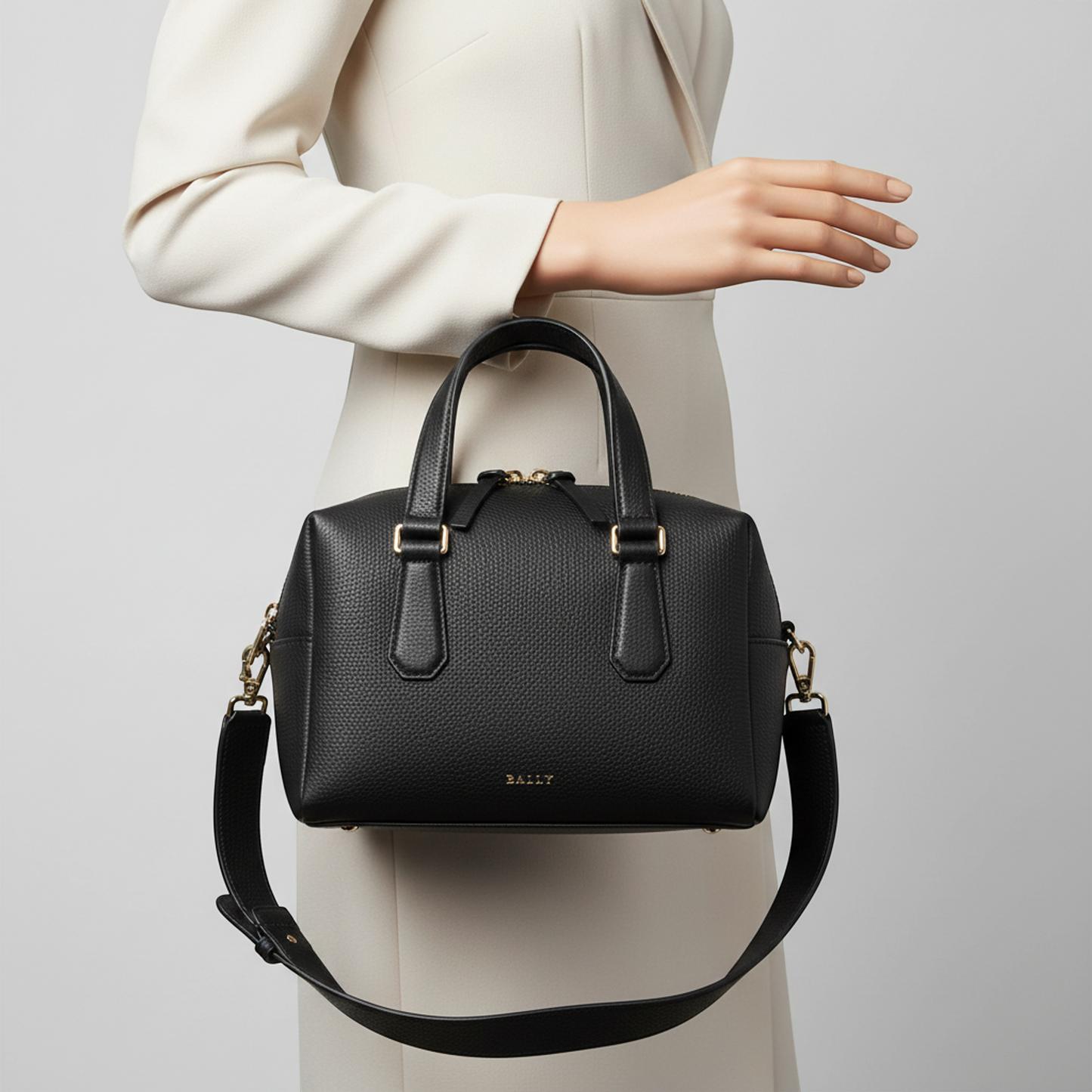 Bally KAIRI Women's Leather Handbag,Shoulder Bag Black