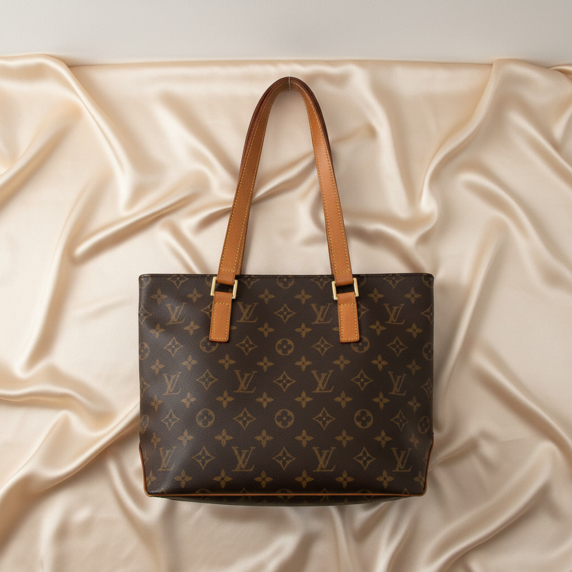 Louis Vuitton Monogram Cabas Piano M51148 Women's Tote Bag Brown