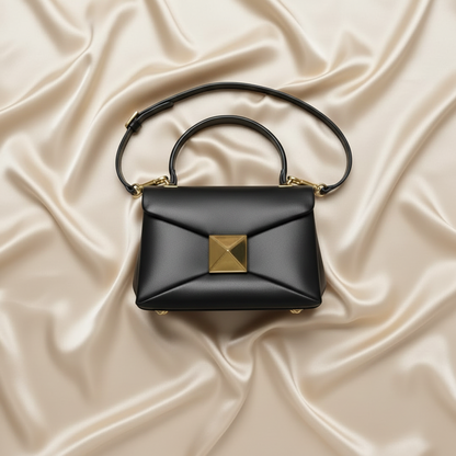 Valentino Garavani One Stud Small Women's Leather Handbag,Shoulder Bag Black