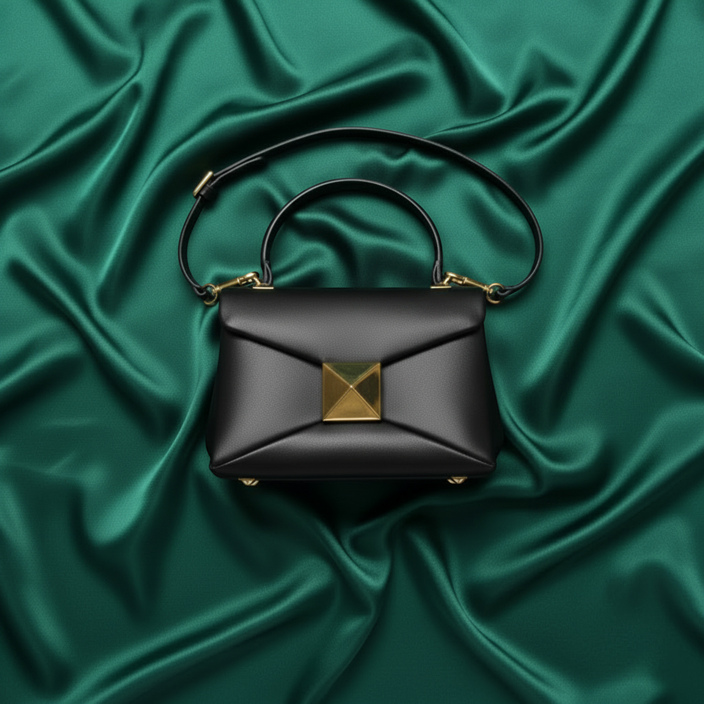 Valentino Garavani One Stud Small Women's Leather Handbag,Shoulder Bag Black