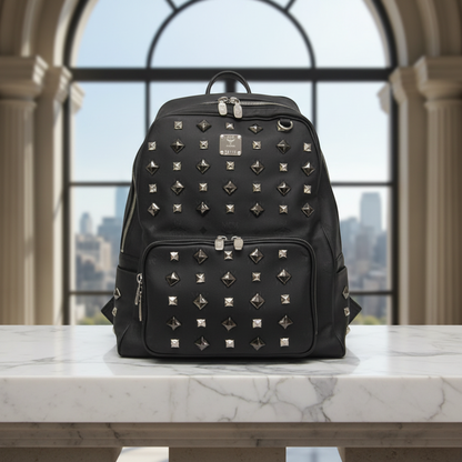 MCM Visetos MMK 1SVH01 BK001 Men,Women PVC,Leather Backpack Black