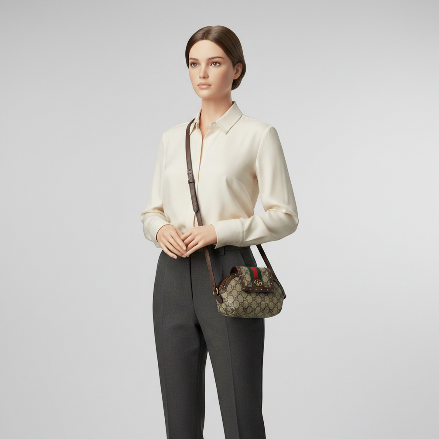 Gucci Ophidia AirPods Max Case 675995 Men,Women GG Supreme,Leather Shoulder Bag Beige,Brown