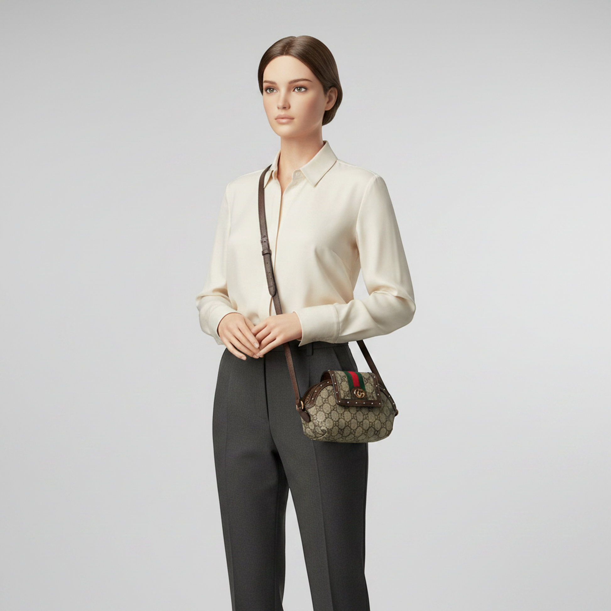 Gucci Ophidia AirPods Max Case 675995 Men,Women GG Supreme,Leather Shoulder Bag Beige,Brown