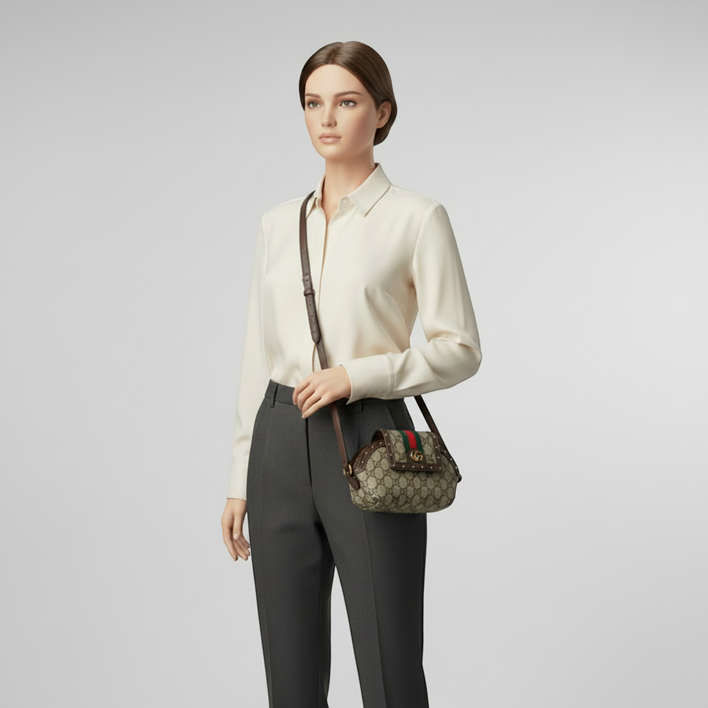Gucci Ophidia AirPods Max Case 675995 Men,Women GG Supreme,Leather Shoulder Bag Beige,Brown