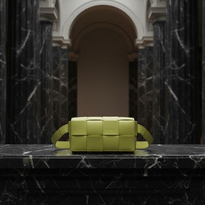 Bottega Veneta Intrecciato Cassette Men,Women Leather Fanny Pack,Sling Bag Light Green
