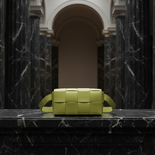 Bottega Veneta Intrecciato Cassette Men,Women Leather Fanny Pack,Sling Bag Light Green