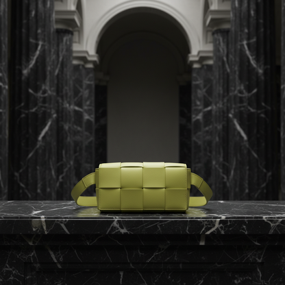 Bottega Veneta Intrecciato Cassette Men,Women Leather Fanny Pack,Sling Bag Light Green