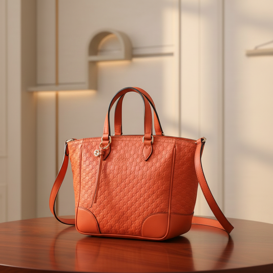 Gucci MicroGuccissima 449241 Women's Leather Handbag,Shoulder Bag Orange