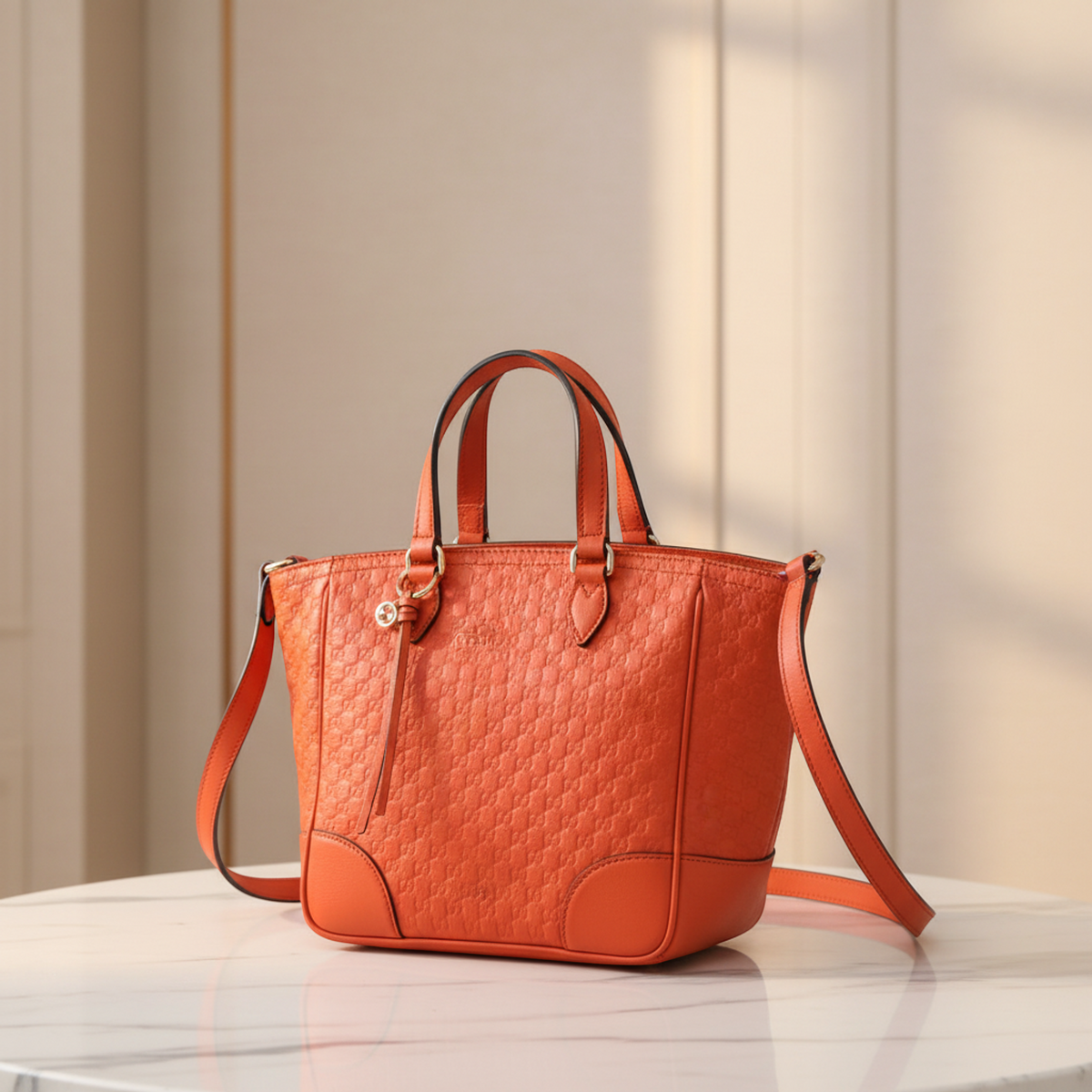 Gucci MicroGuccissima 449241 Women's Leather Handbag,Shoulder Bag Orange