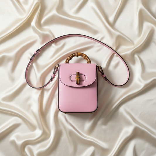 Gucci Bamboo 702106 Women's Leather Backpack,Handbag,Shoulder Bag Pink