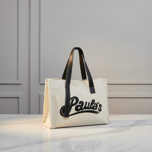 Loewe Paula's Ibiza Women,Men Canvas,Leather Tote Bag Black,Off-white