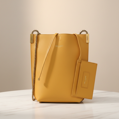 Saint Laurent Small Hobo Chain Shoulder Bag 654990 Women's Leather Shoulder Bag Yellow