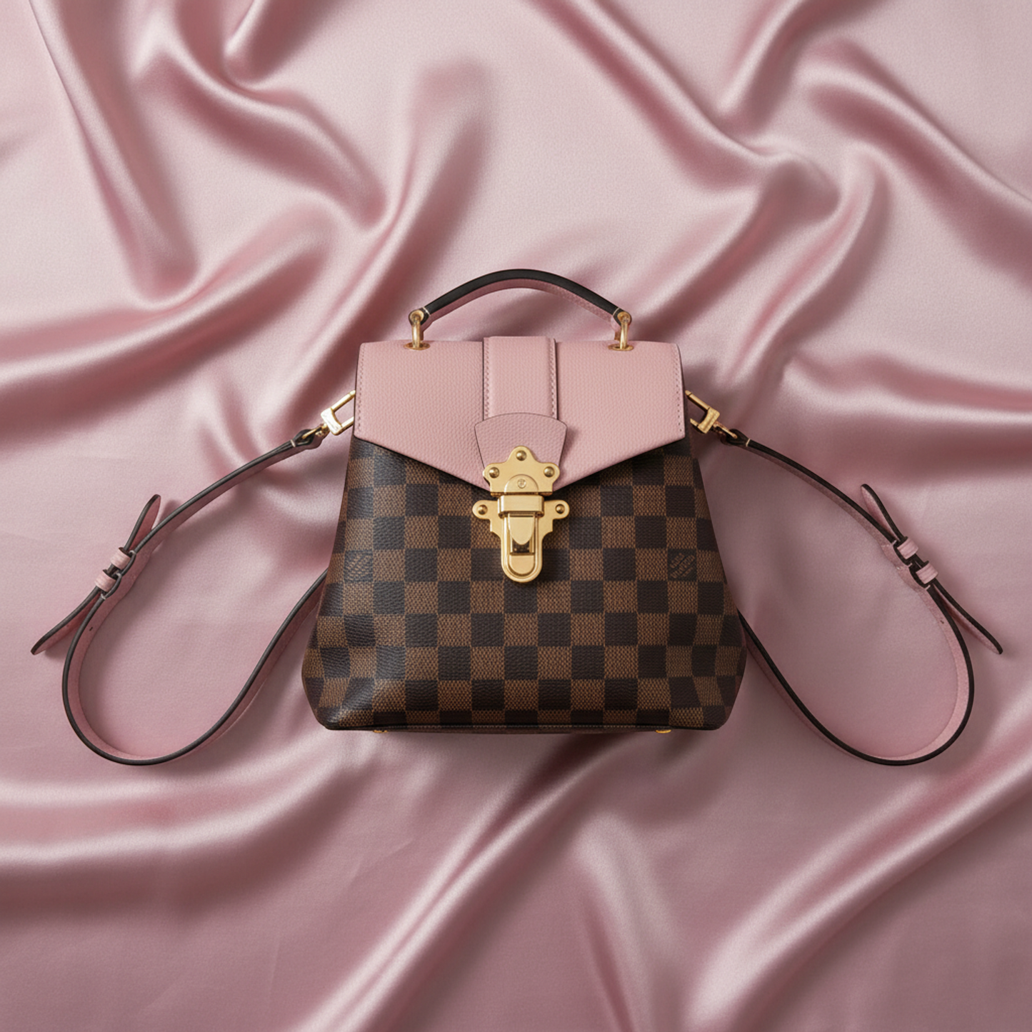 Louis Vuitton Damier Clapton Backpack N42262 Women's Backpack Brown,Rose Ballerine