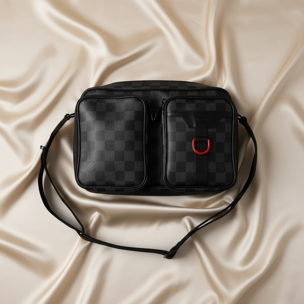 Louis Vuitton Damier Graphite Utility Messenger N40280 Men's Messenger Bag,Shoulder Bag Black