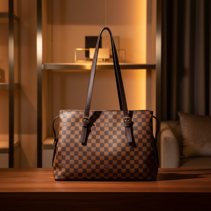 Louis Vuitton Damier Chelsea N51119 Women's Shoulder Bag Brown,Ebene