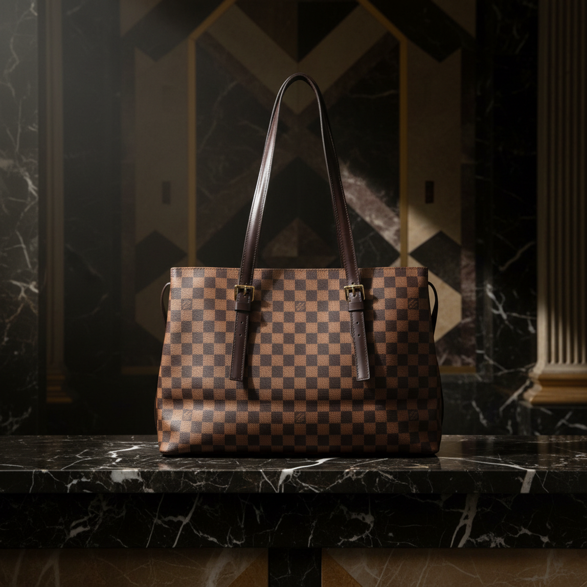 Louis Vuitton Damier Chelsea N51119 Women's Shoulder Bag Brown,Ebene