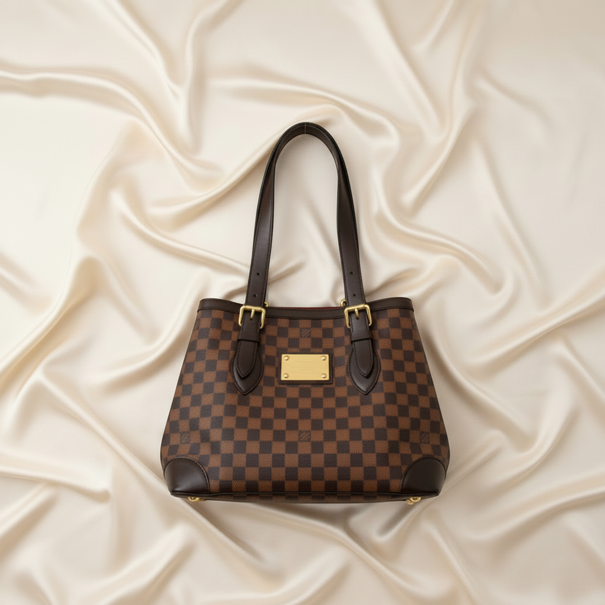 Louis Vuitton Damier Hampstead MM N51204 Women's Shoulder Bag Brown,Ebene