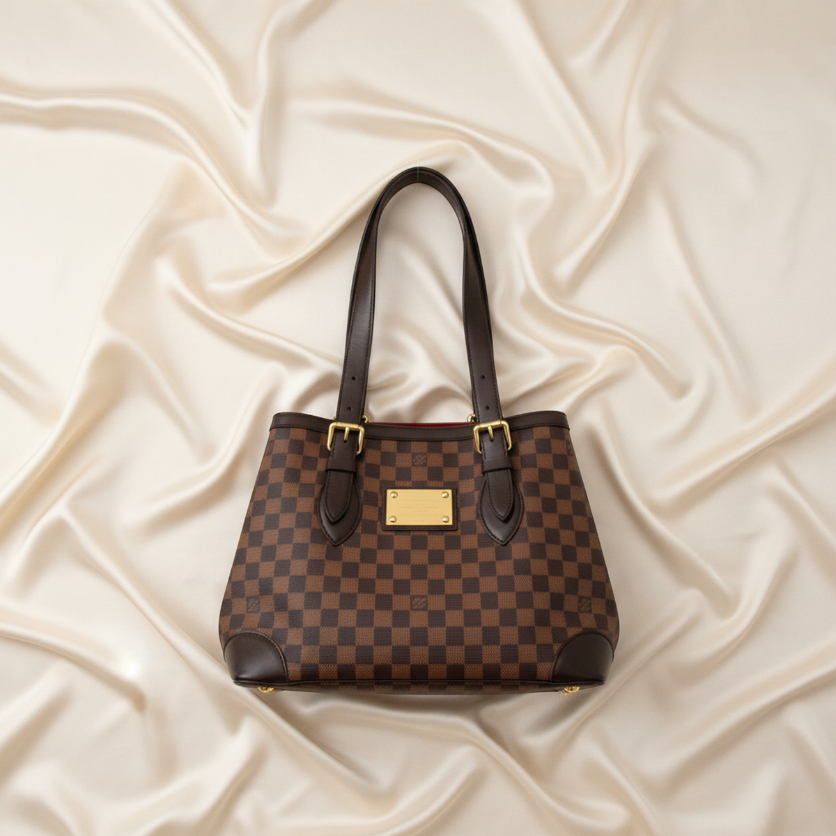 Louis Vuitton Damier Hampstead MM N51204 Women's Shoulder Bag Brown,Ebene