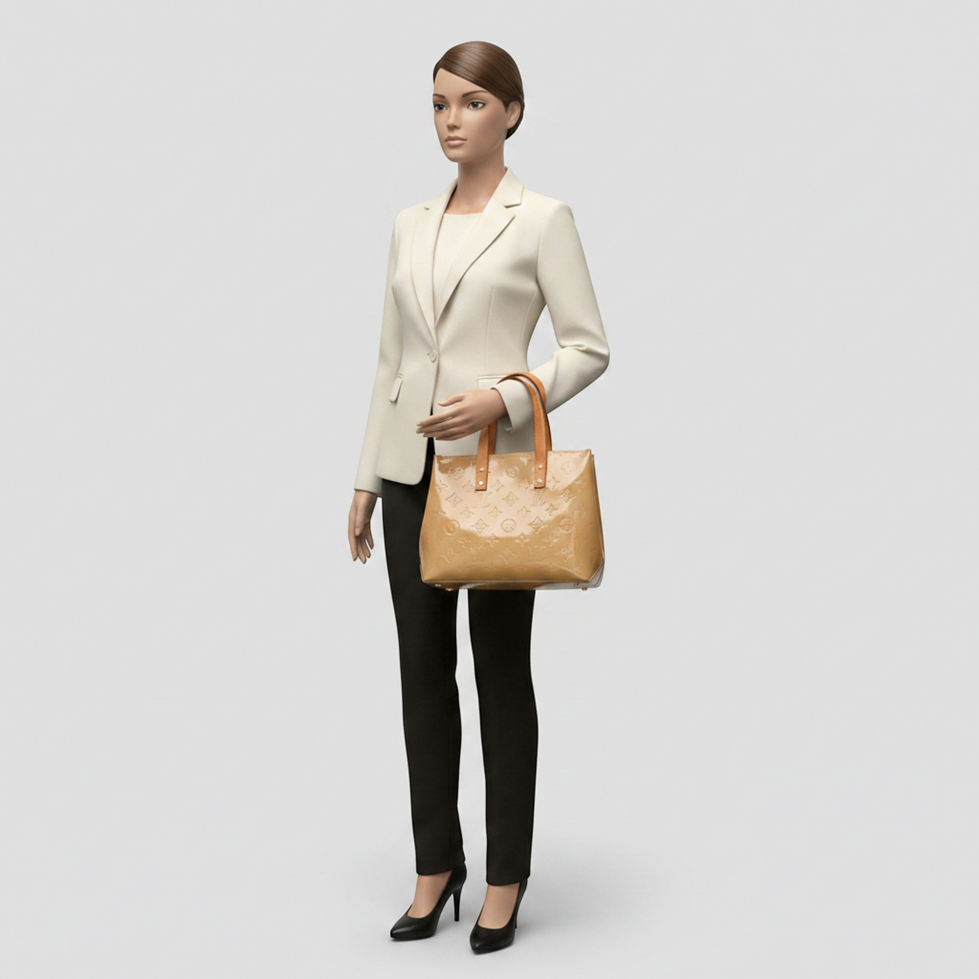 Louis Vuitton Monogram Vernis Reade PM M91334 Women's Handbag Noisette