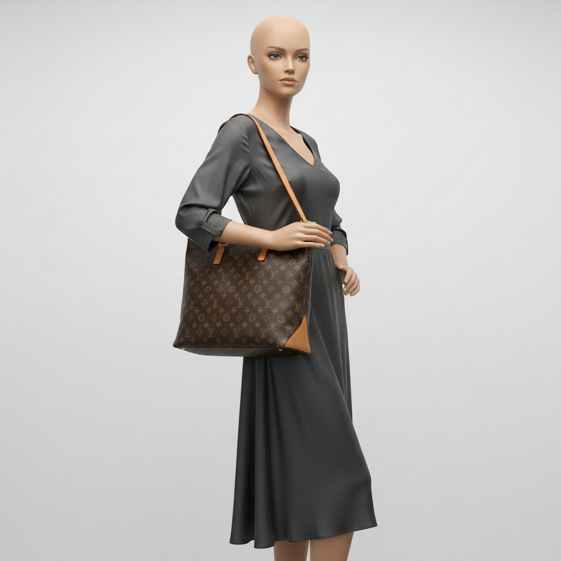 Louis Vuitton Monogram Cabas Mezzo M51151 Women's Men's Tote Bag Brown