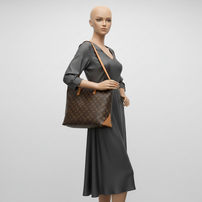 Louis Vuitton Monogram Cabas Mezzo M51151 Women's Men's Tote Bag Brown