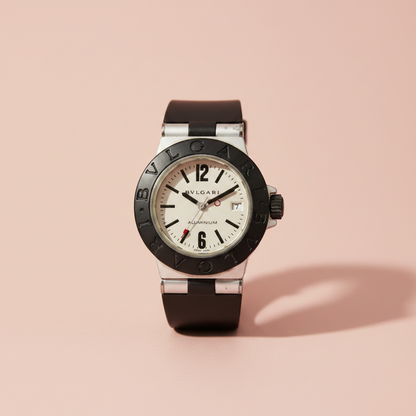 BVLGARI Aluminium Rubber Quartz Ladies Watch AL29TA
