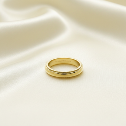 Tiffany Milgrain Ring Yellow Gold (18K) Fashion No Stone Band Ring Gold