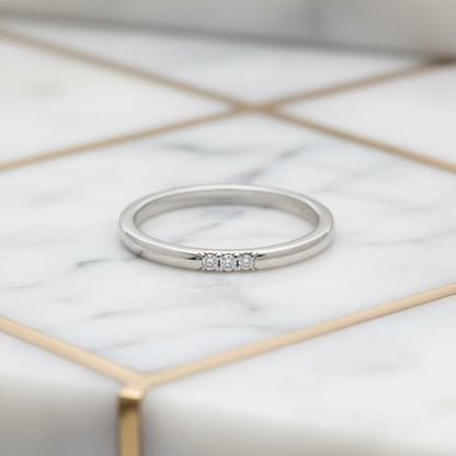 Tiffany Forever Wedding Ring 3P Diamond Platinum Fashion Diamond Band Ring Silver