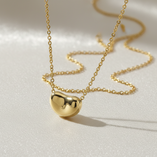 Tiffany Bean Necklace Yellow Gold (18K) No Stone Women,Men Fashion Necklace (Gold)