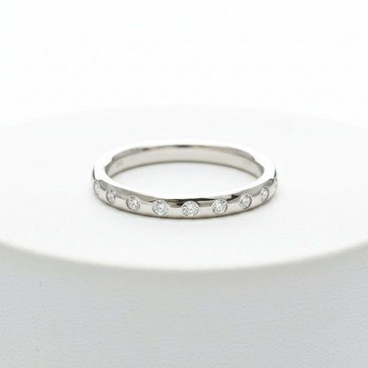 Tiffany Stacking Band Ring With 8 Diamonds Platinum Fashion Diamond Band Ring Silver