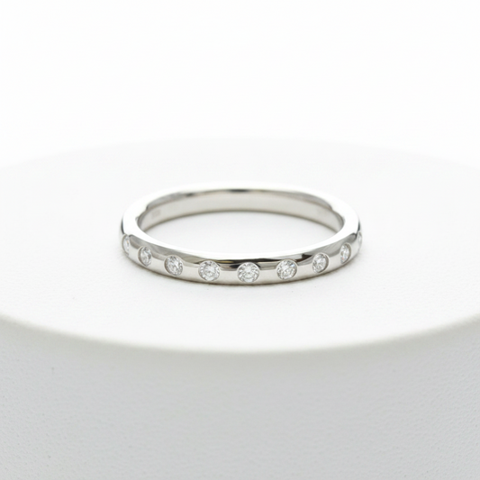 Tiffany Stacking Band Ring With 8 Diamonds Platinum Fashion Diamond Band Ring Silver