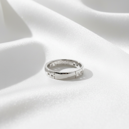 Hermes Ever Hercules Ring White Gold (18K) Fashion No Stone Band Ring Silver
