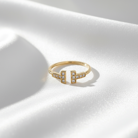 Tiffany T-wire Diamond Ring Pink Gold (18K) Fashion Diamond Band Ring Pink Gold