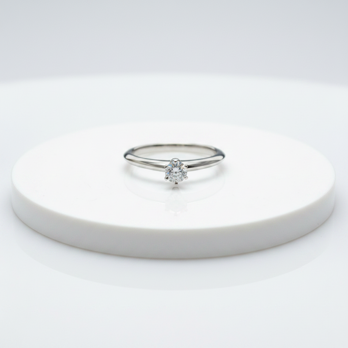 Tiffany Solitaire Diamond Ring Platinum Fashion Diamond Band Ring Carat/0.24 Silver