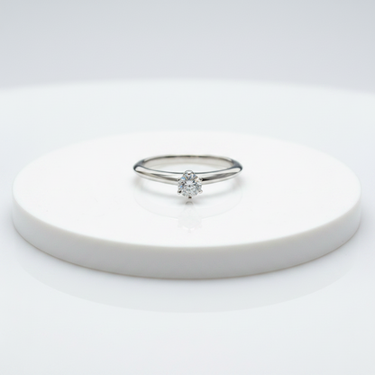 Tiffany Solitaire Diamond Ring Platinum Fashion Diamond Band Ring Carat/0.24 Silver