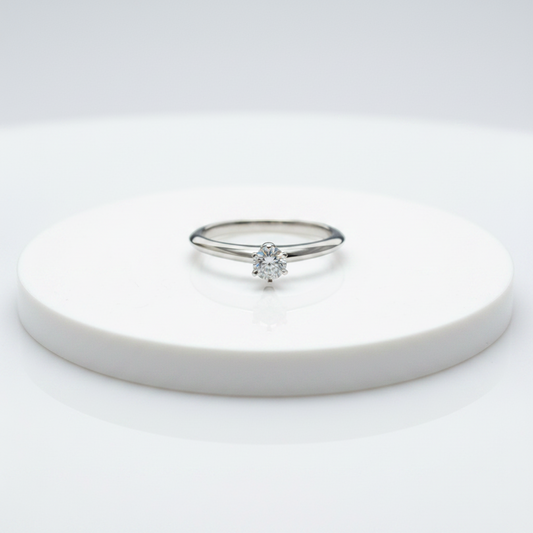 Tiffany Solitaire Diamond Ring Platinum Fashion Diamond Band Ring Carat/0.24 Silver
