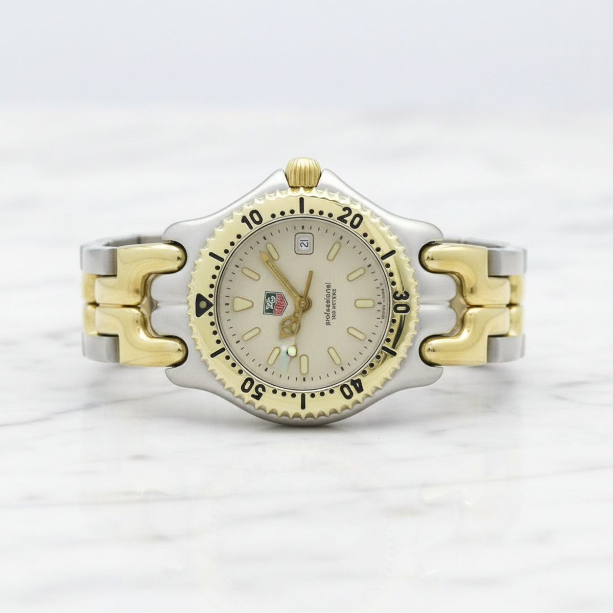 TAG HEUER Sel Professional 200M Gold Plated Steel Watch WG1321 Polished
