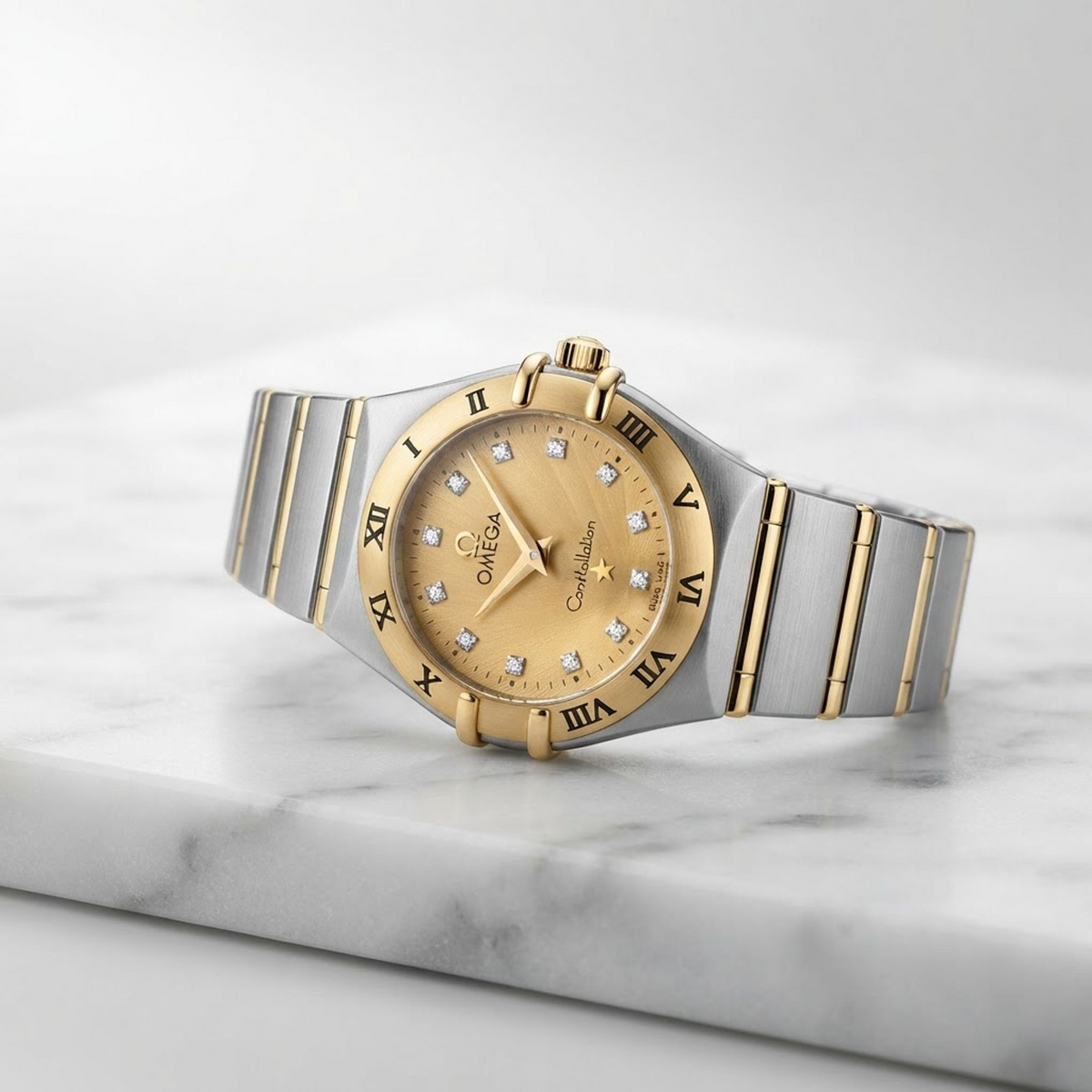 Omega Constellation Quartz Stainless Steel,Yellow Gold (18K) Women's Dress/Formal 1262.15