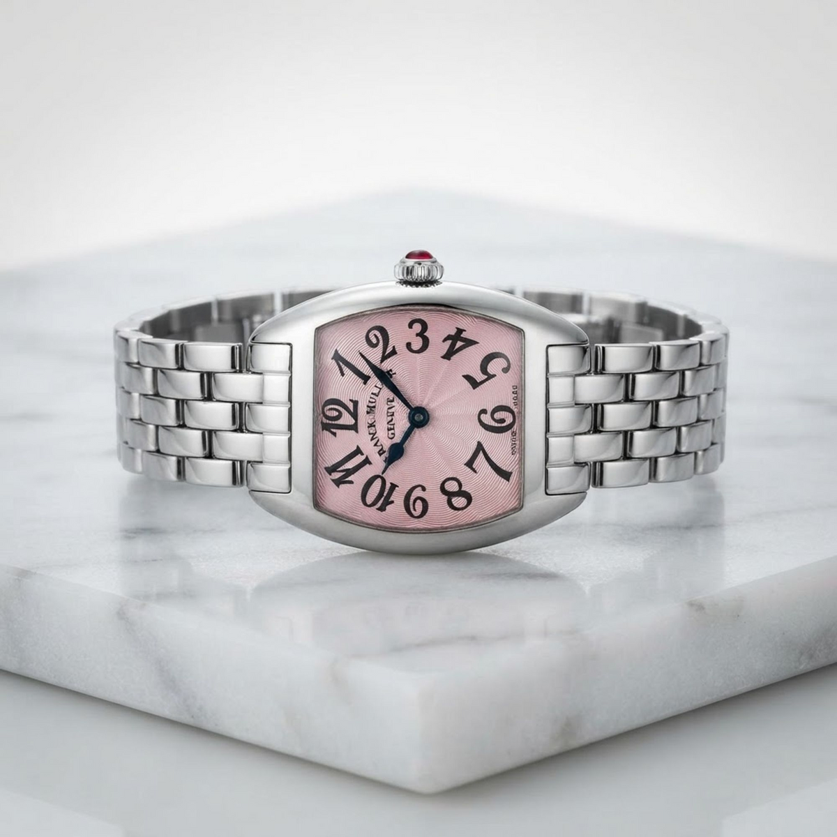 FRANCK MULLER Tonneau Curvex Steel Quartz Ladies Watch 2252QZ Polished
