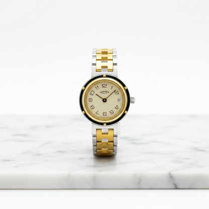 HERMES Clipper Gold Plated Steel Ladies Watch Polished