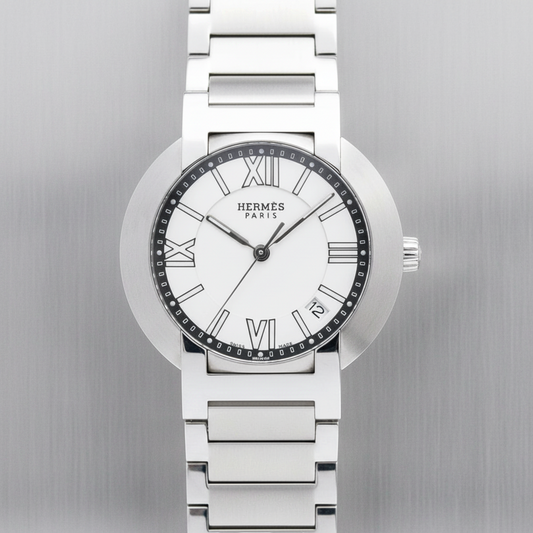 HERMES Nomade Stainless Steel Auto Quartz Mens Watch NO1.710 Polished