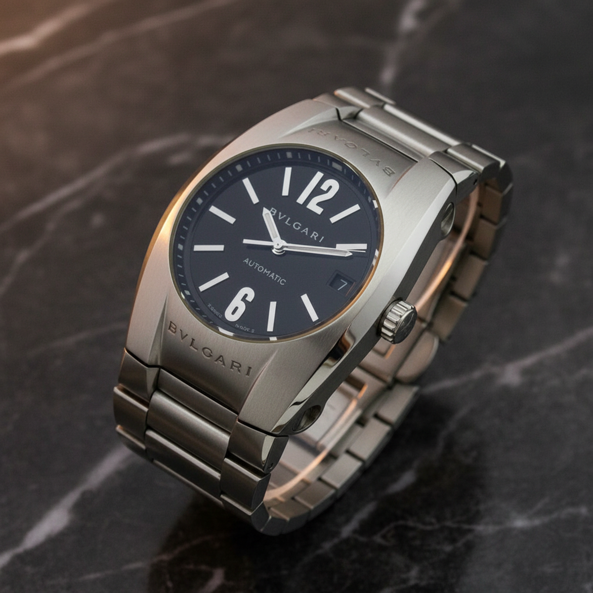 BVLGARI Ergon Chronograph Steel Automatic Unisex Watch EG35S Polished