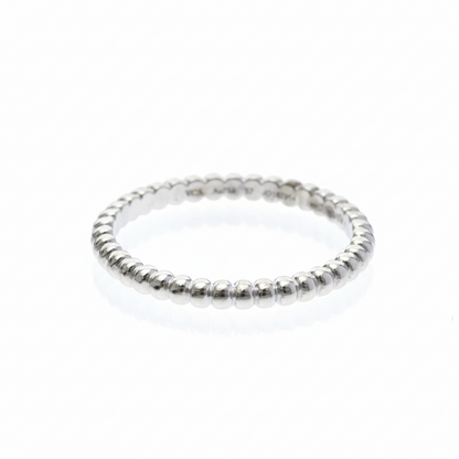 Van Cleef & Arpels Perle Ring Mini Model White Gold (18K) Fashion No Stone Band Ring Silver