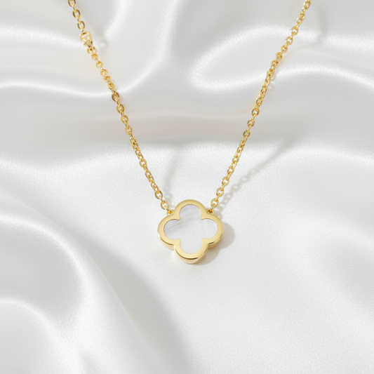 Van Cleef & Arpels Pure Alhambra Necklace Yellow Gold (18K) Mother Of Pearl Women,Men Fashion Necklace (Gold)