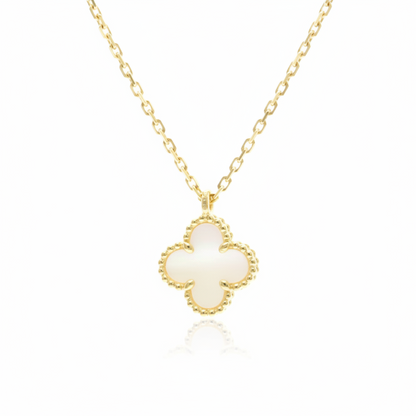 Van Cleef & Arpels Sweet Alhambra Necklace Yellow Gold (18K) Mother Of Pearl Women,Men Fashion Pendant Necklace (Gold)